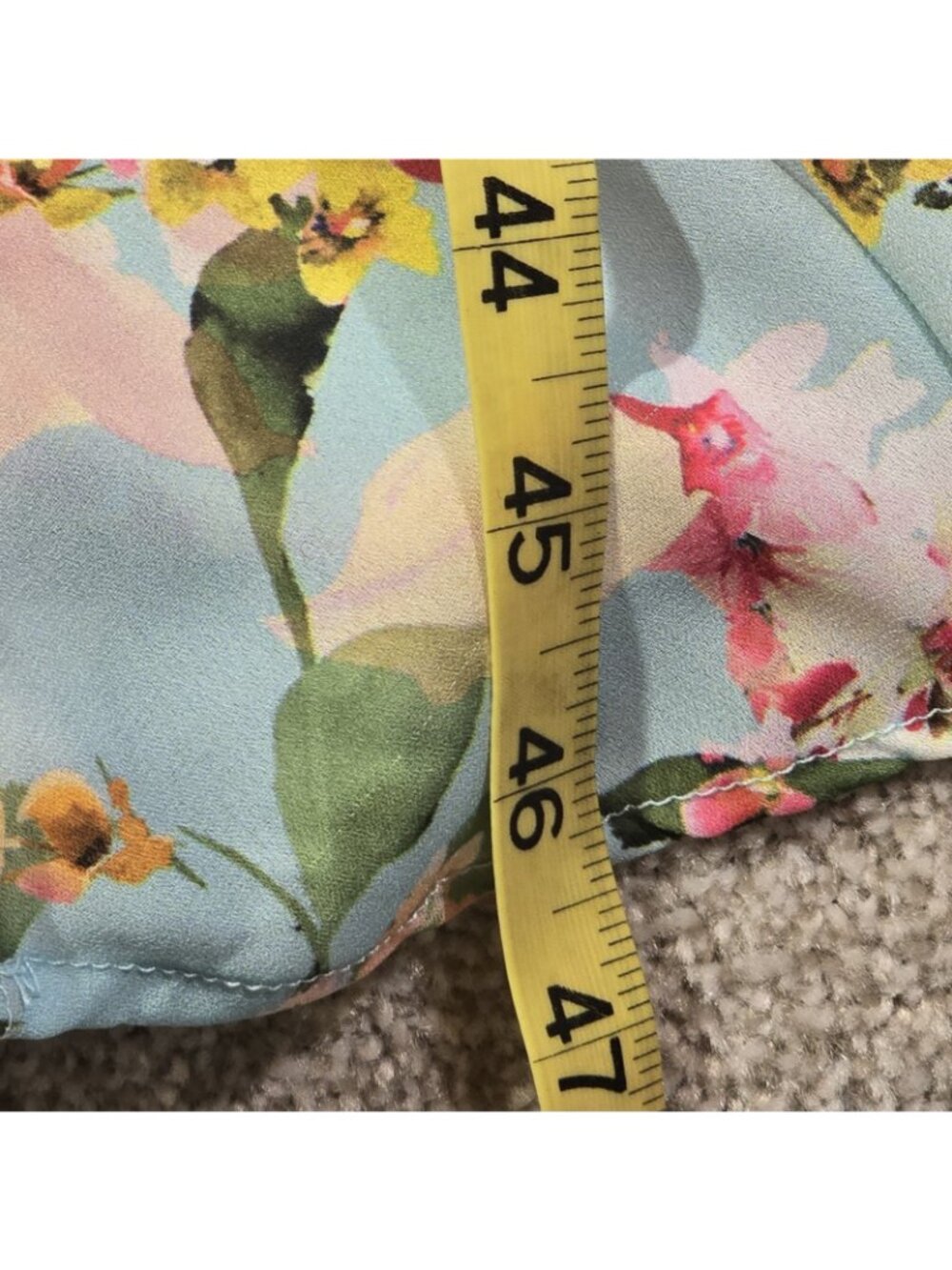 Adelyn Rae Floral Halter Midi Dress Fit Flare Garden Party Romantic Aqua Women L - Picture 11 of 12